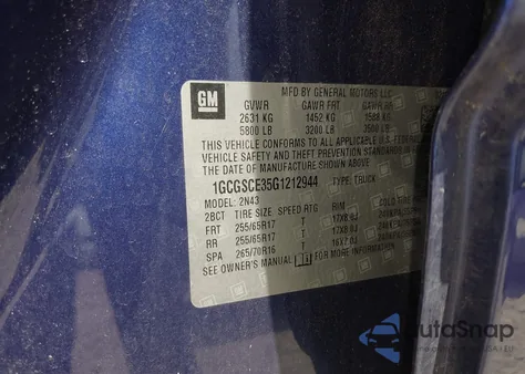 2016 Chevrolet Colorado Lt from USA, damaged, VIN 1GCGSCE35G1212944